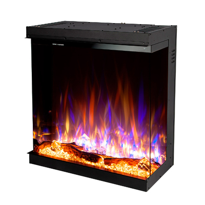 Вбудовуваний 3D електричний камін Gilbert, Art Flame, 724x735x317 мм, 1500 Вт, понад 100 кольорових комбінацій, Термостат, Дрова та кристали