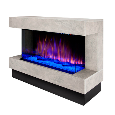 Електричний камін Glow maxi & Haiti 40, Art Flame, 880x1300x350 мм, 1500 Вт, 100 кольорових комбінацій, Термостат, Колоди і кристали