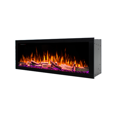 Вбудований електричний камін Mexico 43, Art Flame, 480×1100×250 мм, 1500 Вт, понад 100 колірних комбінацій, термостат, декоративні поліна та кристали