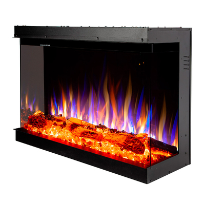 Вбудований електрокамін Haiti 40 3D, Art Flame, 533x1035x332 мм, 1500 Вт, понад 100 кольорових комбінацій, Термостат, поліна та кристали