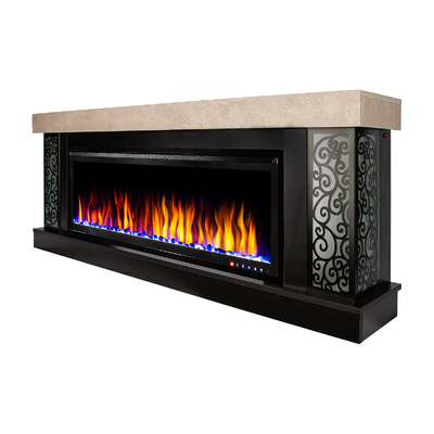 Електричний камін Galateea maxi & Schubert 50, Art Flame, 700x1800x275 мм, 1500W, понад 60 кольорових комбінацій, термостат, поліна, кристали та галька