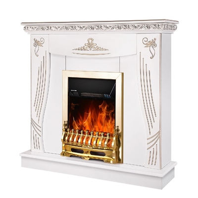 Електрокамін Napoli & Galileo Gold, Art Flame, 1035x1100x300 мм, 2000 Вт, термостат, 5 рівнів яскравості полум’я, таймер