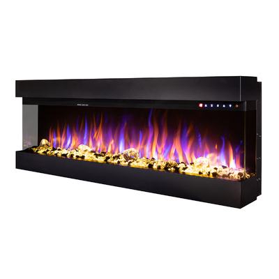 Вбудований і настінний електрокамін Dalas maxi 3D, Art Flame, 484x1270x200 мм, 1500 Вт, 30 кольорових комбінацій, термостат, поліна та кристали