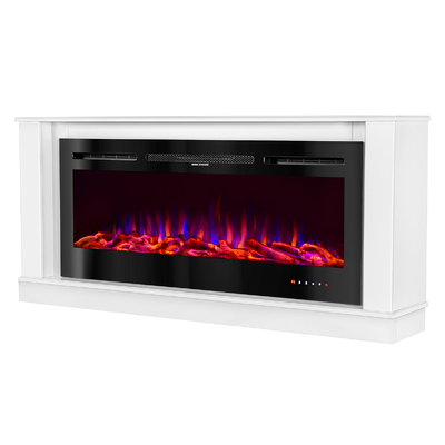 Електрокамін Bernard & Hermes, Art Flame, 725x1580x300 мм, 1500Вт, 3 кольори полум’я, 5 рівнів яскравості полум’я, поліна та кристали