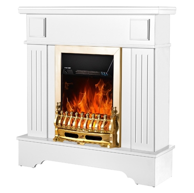 Electric fireplace Marina extra & Galileo gold, Art Flame, 1092x1034x300 mm, 2000W, Thermostat, 5 flame brightness levels, Timer